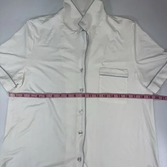 Cozy Earth Pajama Top Bamboo Notched Collar Lounge Button Front Wome Small - Picture 3 of 8